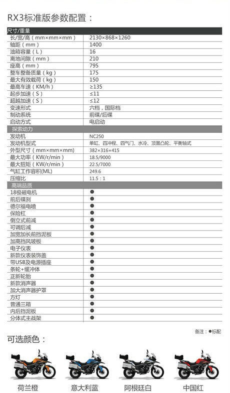 宗申全新狀態RX3限量預定